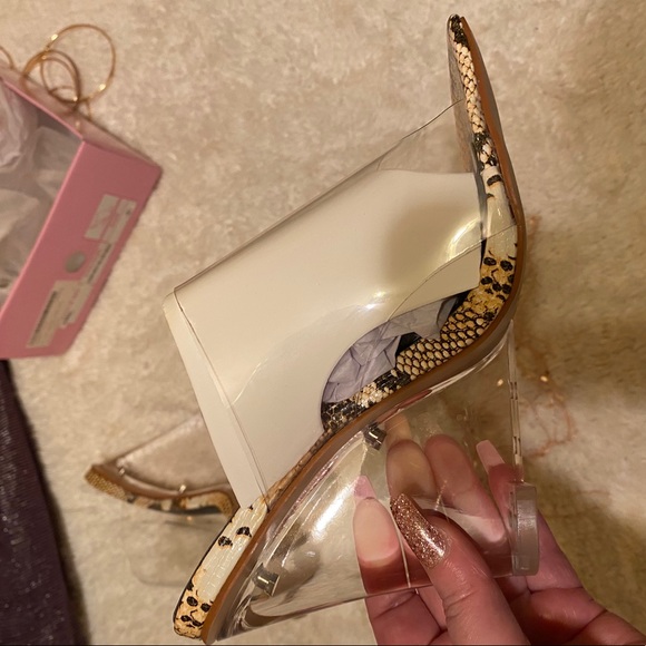Nasty Gal Clear Wedge Heels w/ Snakeskin detail! - Picture 3 of 8